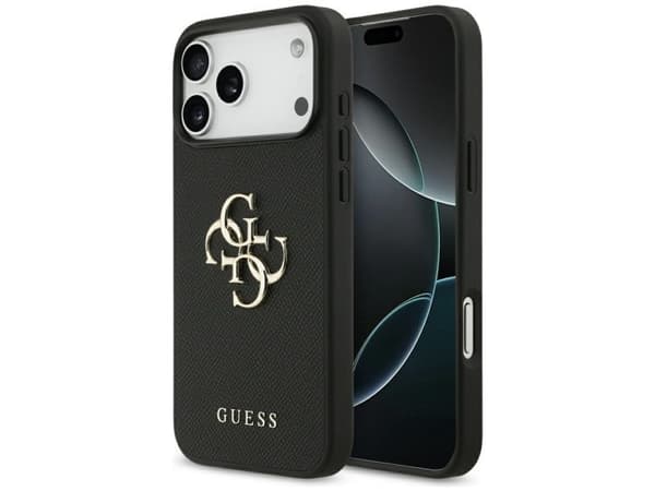 Guess Grained Big 4G &amp; Classic Logo case for iPhone 17 Pro Max - black