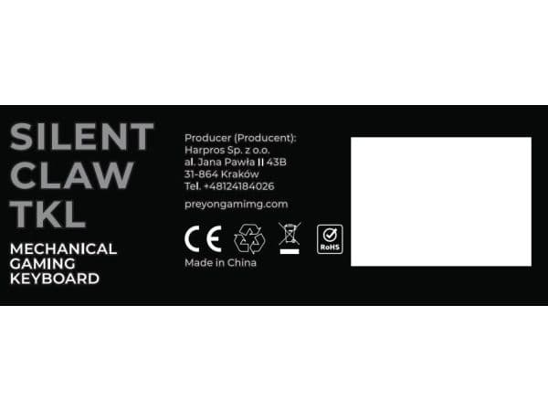 PREYON Silent Claw TKL RED Gateron Red Pro Keyboard