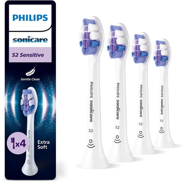 Philips Sonicare S2 Sensitive -hammasharjan päät - valkoinen - 4 kpl