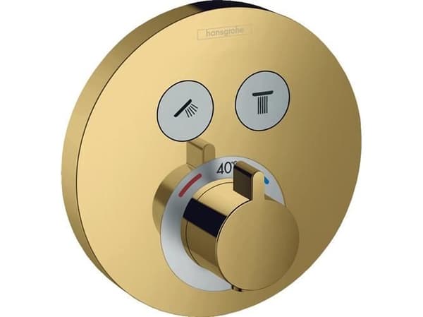 Termostat infälld Select S polerad guld