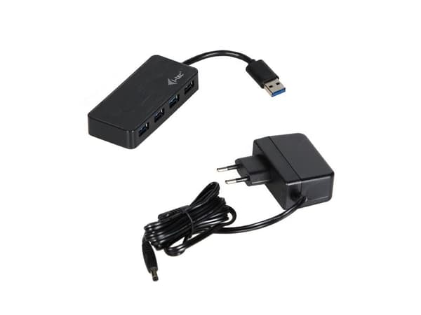 i-tec U3HUB444, Innendørs, USB, 5 V, 0,1 m, Sort
