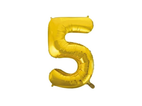 Folieballon Guld 5, 86 cm