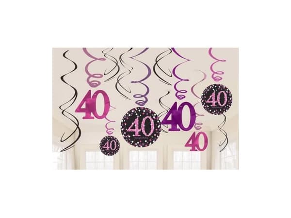 Loftspiraler 40 år Pink Sparkling