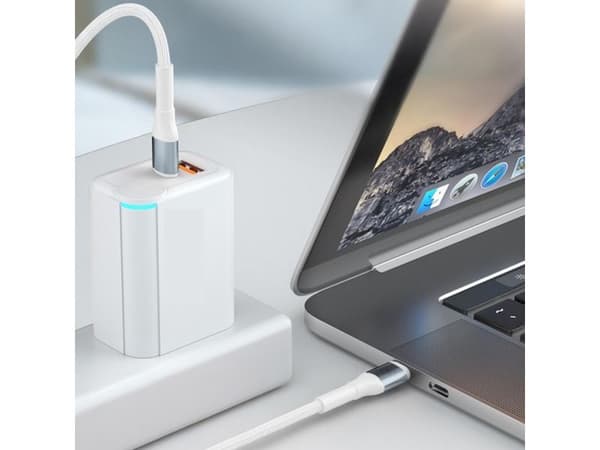 3MK USB-C - USB-C 1m USB-kaapeli Valkoinen