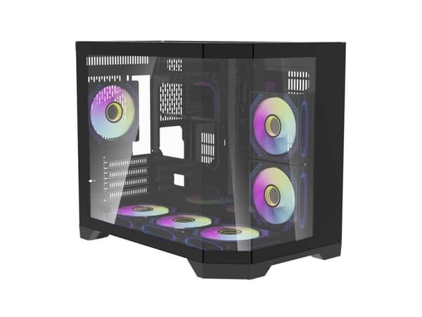 Darkflash Darflash FT418 PC-kotelo + 6 aRGB tuuletinta (musta)