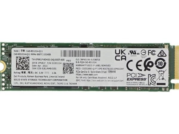 Dell 1TB M.2 PCIe NVMe SSD