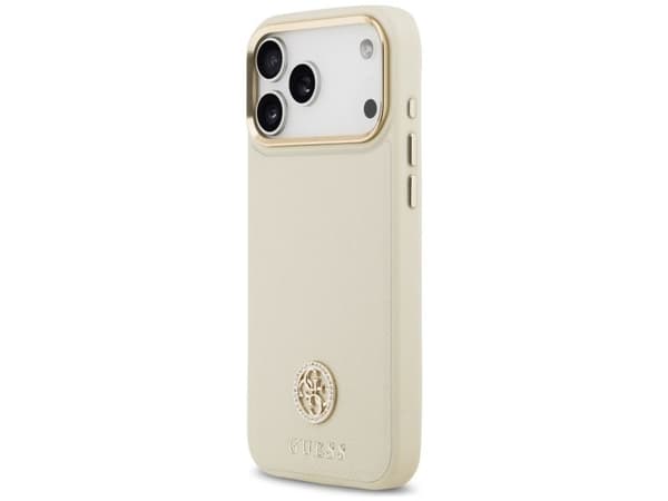 Guess grained strass MagSafe-deksel til iPhone 17 Pro Max - beige