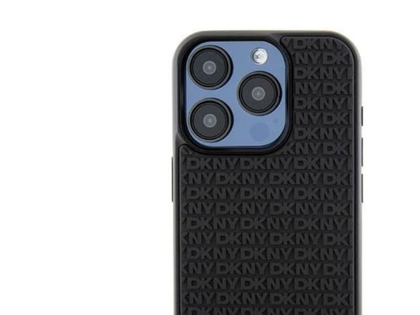 DKNY 3D Rubber Repeat Pattern case for iPhone 15 Pro - black