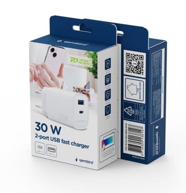 2-port 30 W USB fast charger