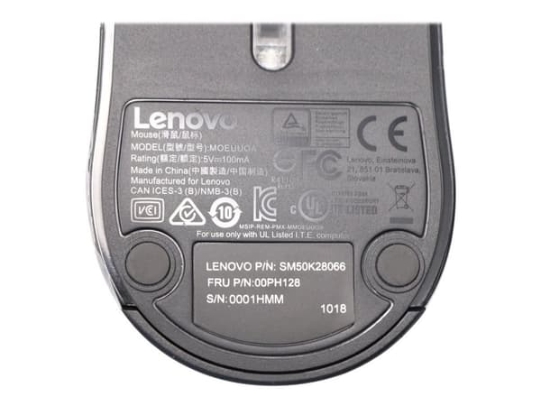Lenovo 00PH128, Optinen, USB A-tyyppi, Musta