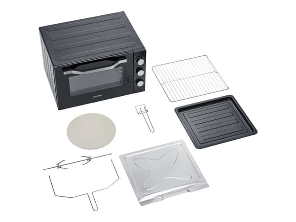 Severin 2073 Miniugn Timerfunktion, Grillfunktion, med pizzasten 60 l
