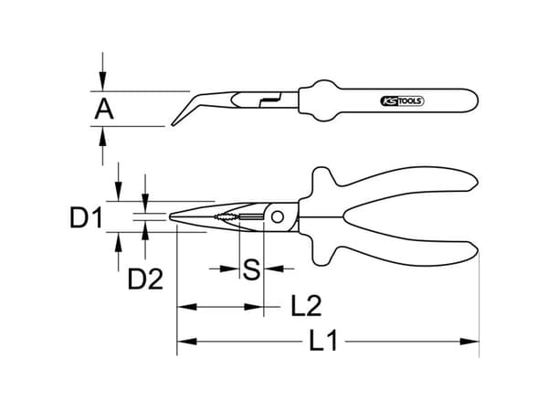 KS Tools 117.1292, Stål, 200 mm