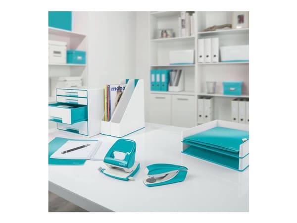 Hullemaskin Leitz 5008 NeXXt WOW, 2-hulls 30 ark Isblå