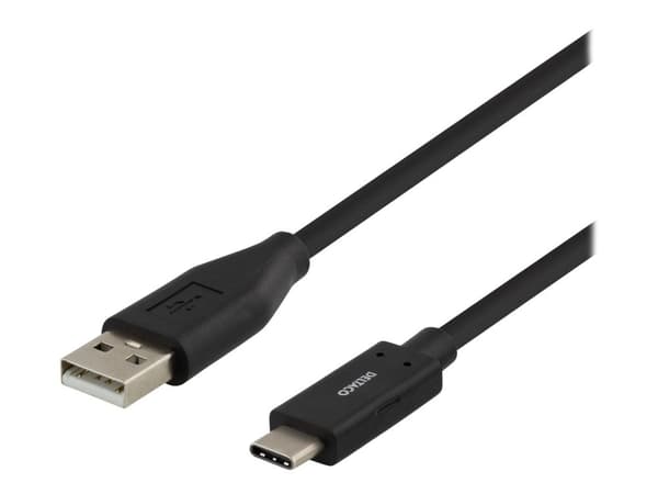 DELTACO - USB-kabel - USB (hann) til USB-C (hann) - USB 2.0 - 1 m - svart