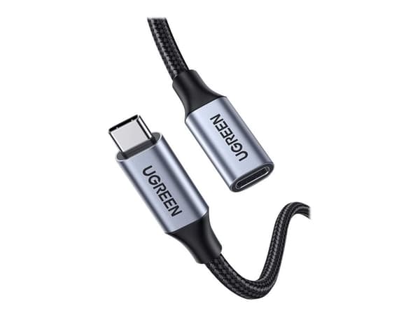 Ugreen USB-C 3.1 Extension Cable, 1 m, USB C, USB C, USB 3.2 Gen 2 (3.1 Gen 2), 10 Gbit/s, Musta, Harmaa