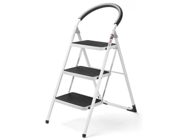 Semilac 3-stegs stege STÅL BL-C103 vit