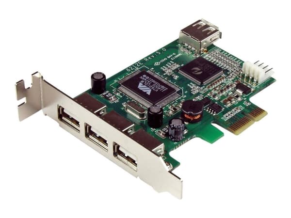Startech.com 4 Port USB 2.0 PCI Express Low Profile Interface Card - USB Adapter - PCIe Low Profile - USB, USB 2.0 - 4 Porter (PEXUSB4DP)