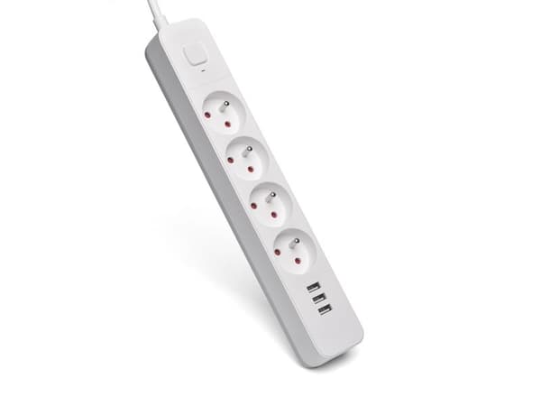 Savio LZ-124, 4 AC-utgångar, Typ E, 1,5 m, Vit, Vit, 3680 W