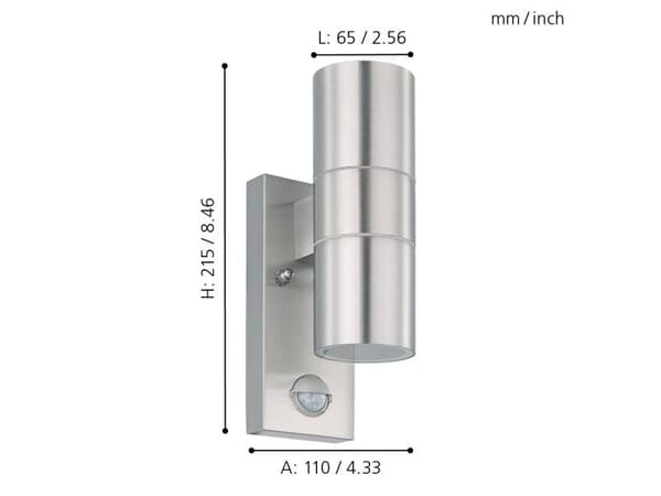 EGLO RIGA UTOMHUS SENSOR 2X3W IP44 RS