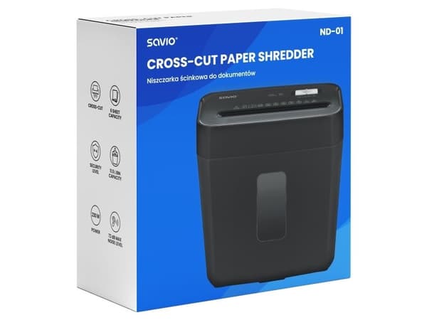 SAVIO ND-01 BLACK PAPER SHREDDER