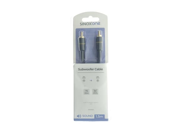 Sinox One subwooferkabel 1,5 m svart