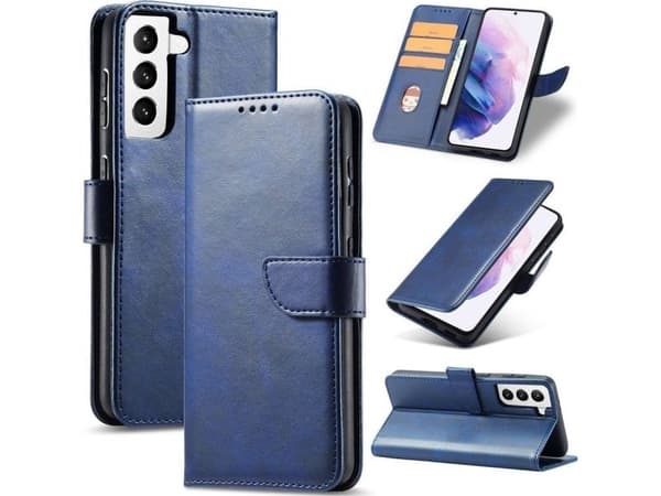 Magnetisk etui Elegant case flipdeksel til Samsung Galaxy S22 + (S22 Plus) - blå