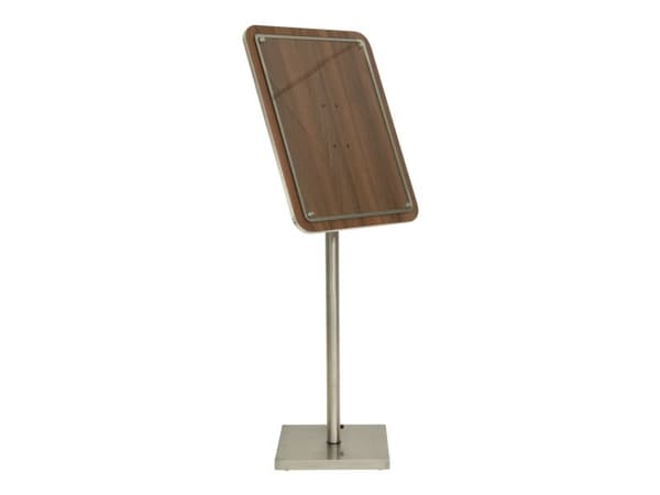 Securit GLASS STAR informationsdisplaypanel för 4xA4 valnöt