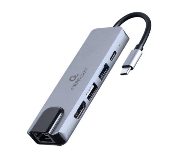 Cablexpert A-CM-COMBO5-04 - Dokkingstasjon - USB-C 3.1 - HDMI - 100Mb LAN