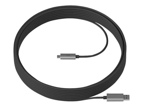 Logitech Strong - USB-kabel - USB typ A (hane) till USB-C (hane) - USB 3.1 - 10 m - plenum, Active Optical Cable (AOC) - för Room Solution Huddle, ...