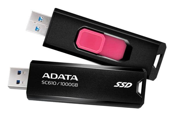 ADATA SC610 - USB-flashstasjon - 1 TB - USB 3.2 Gen 2 - svart
