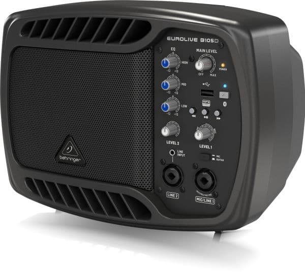 Behringer B105D, Full rekkevidde, Ledning & Trådløs, 50 W, Sort