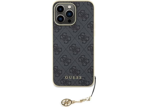 Guess 4G Charms Collection-deksel til iPhone 15 Pro Max - grå