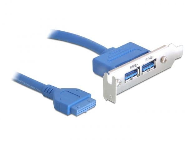 Delock Slot bracket - USB-panel - 19-stifts USB 3.0-kontakt (hona) till USB typ A (hona) - 40 cm