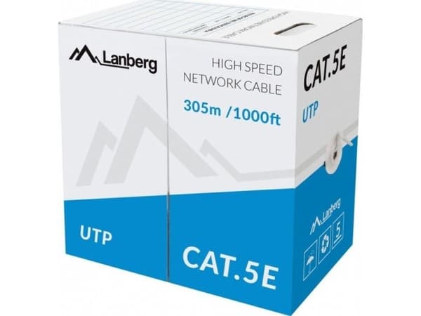 Lanberg - Samlet kabel - 305 m - 5.2 mm - UTP - CAT 5e - solid - grønn