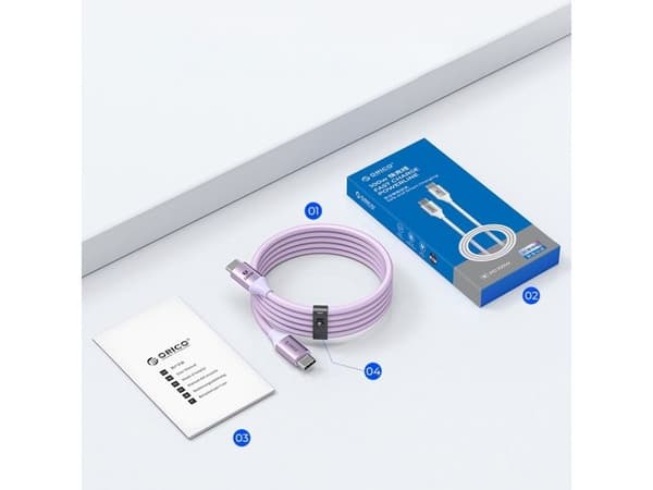 USB-C - USB-C 1m 5A 100W kaapeli - violetti
