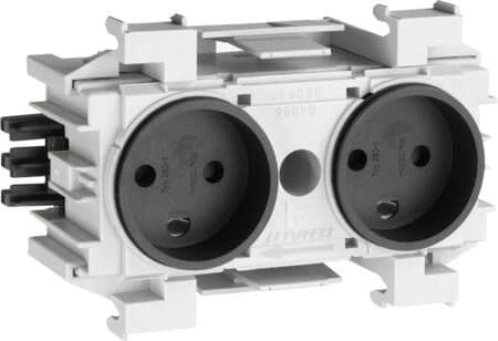 Ecoline vägguttag 2xDK front m. 9011