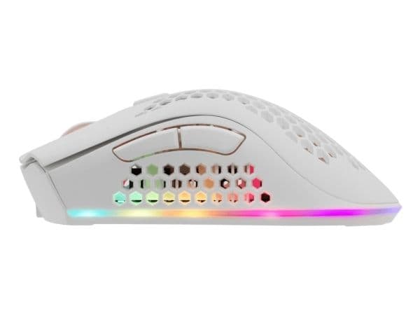 White Shark LIONEL, Ambidextrous, Optisk, Bluetooth, 10000 DPI, Vit