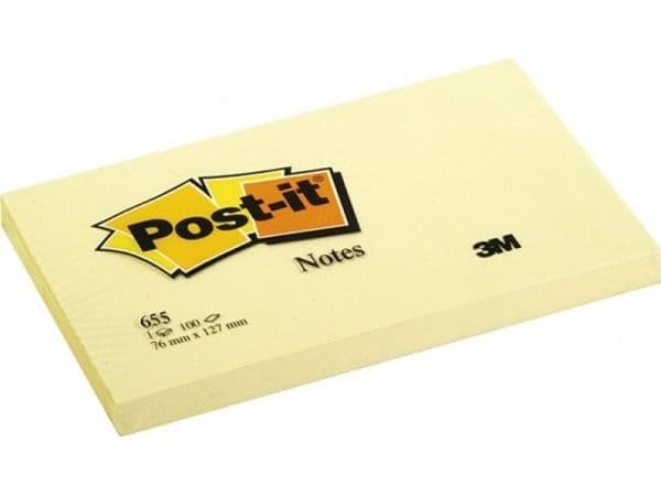 3M 655Y, Torg, Gul, papper, Polyester, 127 mm, 76 mm