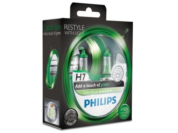 Philips Colorvision Grön H7 55W 12V – set