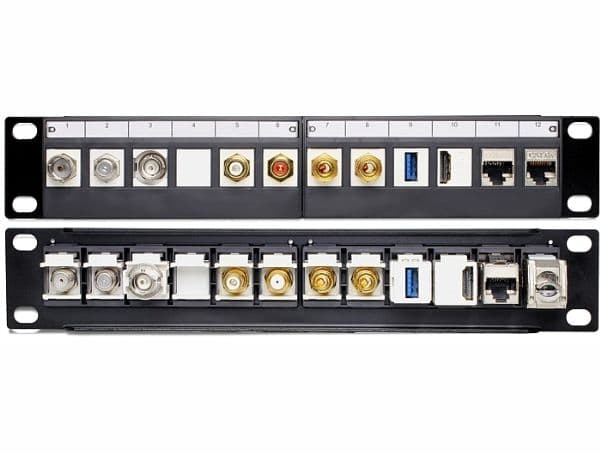 Delock - Koblingspanel - svart - 1U - 10" - 12 porter