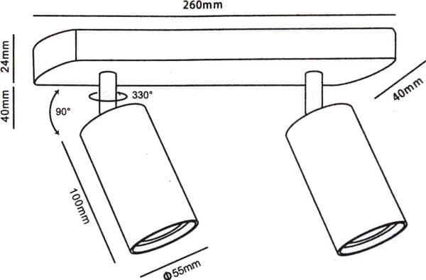 „Maclean“ SPOT GU10 MCE452 B tak-/vegglampe
