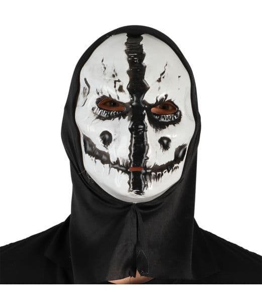 Sort og hvid skelet maske