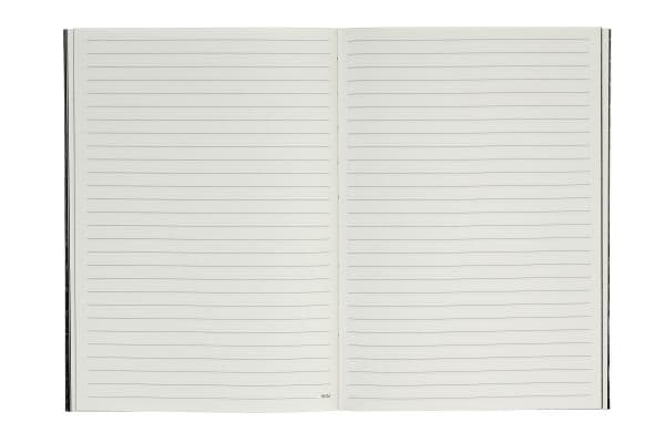 Notesbog A5 LEATHER, linjeret, bonded læder, sort