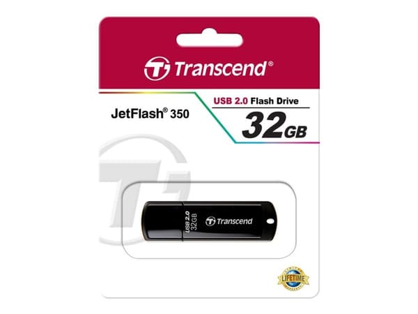 Transcend JetFlash 350 - USB flash-enhet - 32 GB - USB 2.0 - svart