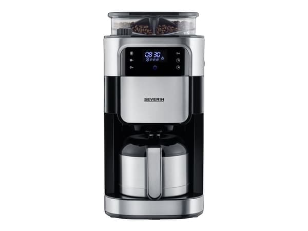 SEVERIN KA 4814 - Kaffemaskin - 8 kopper - børstet rustfritt stål / svart