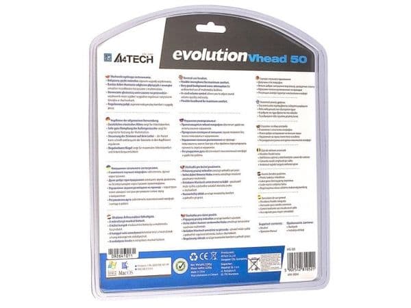 A4tech EVO Vhead 50 - Headset - fullstorlek - kabelansluten