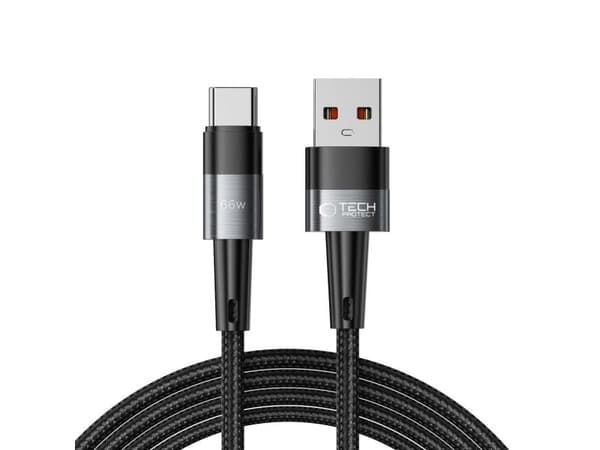 Tech-Protect UltraBoost USB-C till USB-C-kabel 66W 6A 2m - grå
