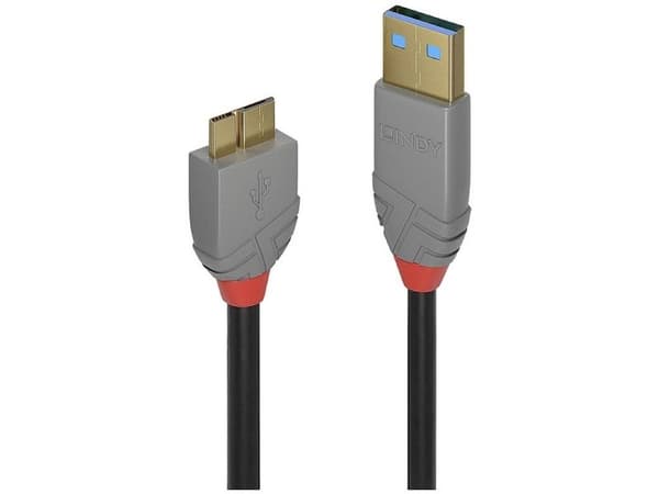 Lindy 36768, 3 m, USB A, Micro-USB B, USB 3.2 Gen 1 (3.1 Gen 1), 5 Gbit/s, Musta