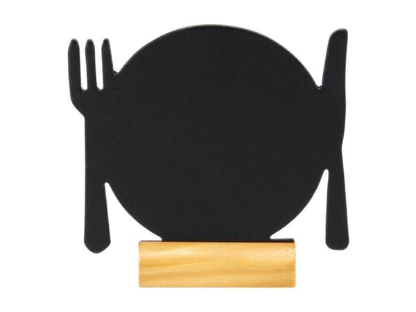 Securit® silhuet PLATE bordskilt i sort