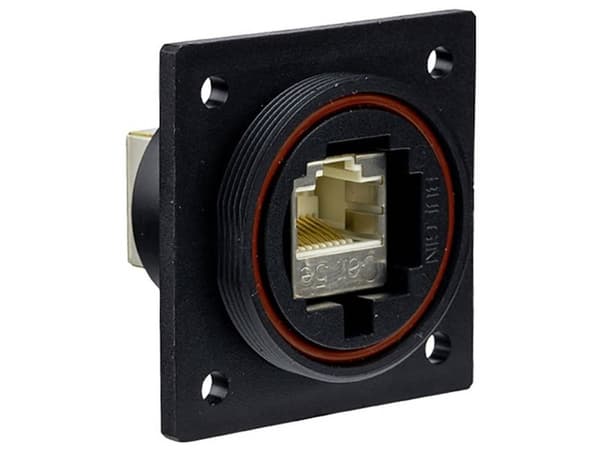 Bulgin RJ-kontaktforbindelse PX0870 RJ45 flensinnsats sort 1 stk
